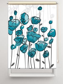 Rollo Summer Türkis   , Rollo, Motivrollo, Rollo mit Druck, Fotorollo, bedrucktes Rollo, Fensterrollo,verdunkelndes Rollo, Sonnenschutz Rollo